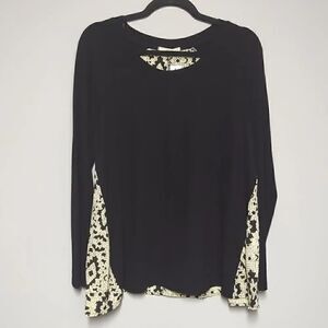 NWT Self Black and Cream Blouse